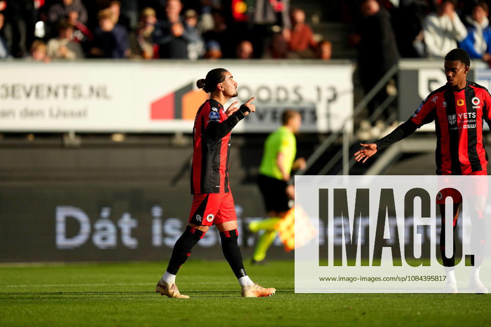 Eredivisie: Excelsior Rotterdam v FC Groningen Rotterdam - Irakli Yegoian of Excelsior Rotterdam celebrates scoring his team s first goal (1-1) with David Garden of Excelsior Rotterdam during the eight competition round of the 2026 2027 Eredivisie season. The match is set between Excelsior Rotterdam and FC Groningen at Stadion Woudestein on 11 October 2026 in Rotterdam, Netherlands. (Hero Images Yannick Verhoeven)