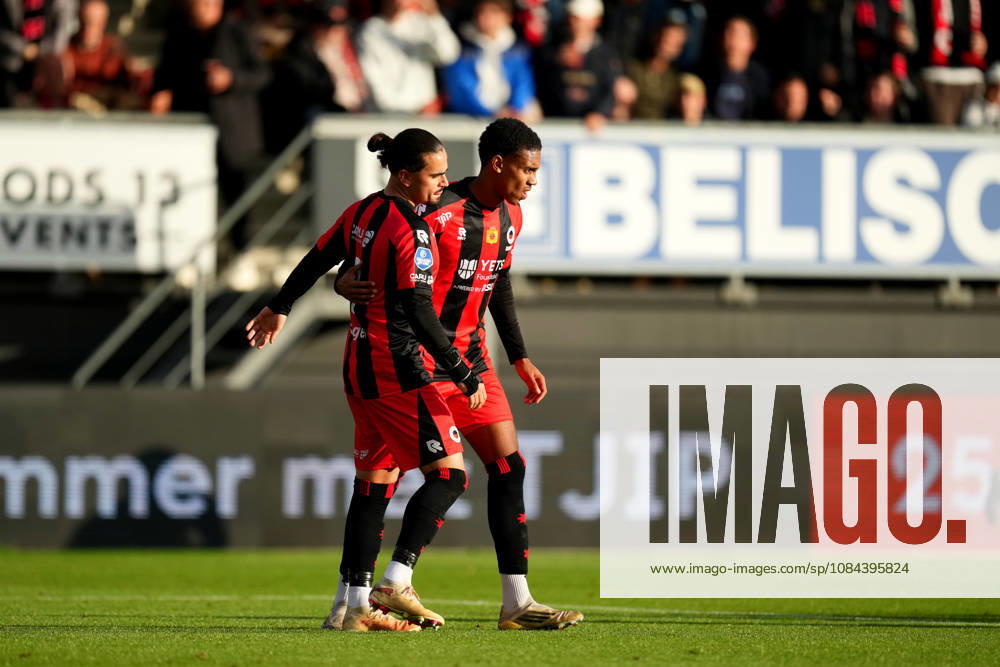 Eredivisie: Excelsior Rotterdam v FC Groningen Rotterdam - Irakli Yegoian of Excelsior Rotterdam celebrates scoring his team s first goal (1-1) with David Garden of Excelsior Rotterdam during the eight competition round of the 2026 2027 Eredivisie season. The match is set between Excelsior Rotterdam and FC Groningen at Stadion Woudestein on 11 October 2026 in Rotterdam, Netherlands. (Hero Images Yannick Verhoeven)