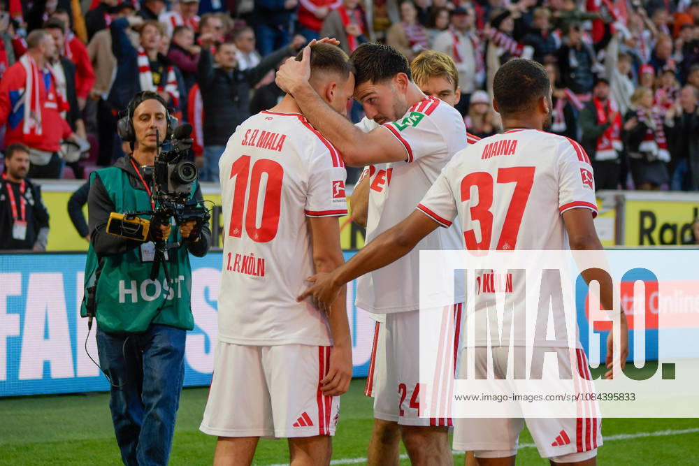 Said El Mala (Koeln 10) jubelt nach dem Tor zum 2:1 mit Luka Lochoshvili (Koeln 24) 11.10.2026 ¢ Fussball ¢ 1. FC Koeln vs Borussia Moenchengladbach, RheinEnergieStadion, Koeln, DFB DFL REGULATIONS PROHIBIT ANY USE OF PHOTOGRAPHS AS IMAGE SEQUENCES AND OR QUASI-VIDEO NRW Germany