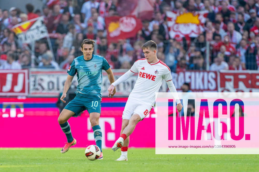 Florian Neuhaus (Borussia Moenchengladbach, 10) laueft Isak Johannesson (1.FC Koeln, 08) an 1.FC Köln vs. Borussia Moenchengladbach, Fussball, Bundesliga, 5.Spieltag, Saison 2026 27, 12.10.2026, DFL REGULATIONS PROHIBIT ANY USE OF PHOTOGRAPHS AS IMAGE SEQUENCES AND OR QUASI-VIDEO, 1.FC Köln vs. Borussia Moenchengladbach, Fussball, Bundesliga, 5.Spieltag, Saison 2026 27, 12.10.2026 Köln