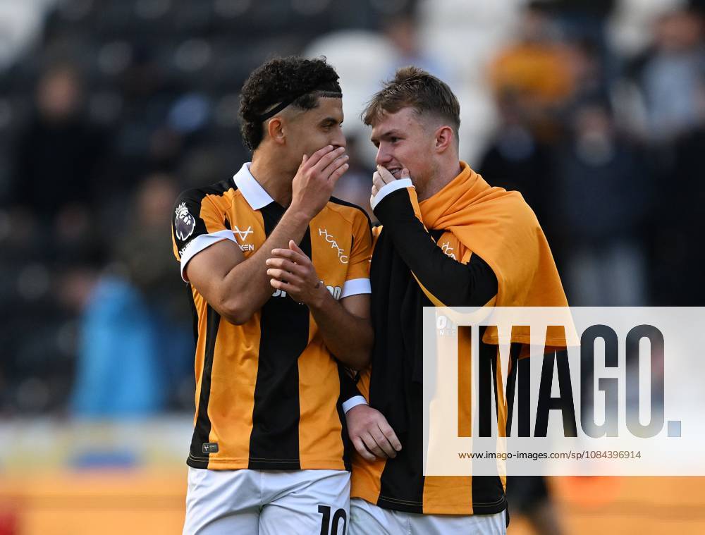 Goal scorers Mohamed Belloumi and Joe Gelhardt of Hull City chat after the game Hull City v Everton, Premier League, Football, MKM Stadium, Hull, UK - 11 Oct 2026Hull MKM Stadium United Kingdom