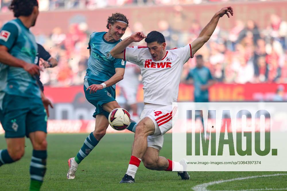 2026.10.11, Fußball, Bundesliga, 1. FC Köln - Borussia Mönchengladbach, RheinEnergieSTADION, 5.Spieltag, Saison 2026 2027: Hugo Bolin (Borussia Moenchengladbach 38) im Zweikampf gegen Luka Lochoshvili (1. FC Koeln 24) DFB regulations prohibit any use of photographs as image sequences and or quasi-video. Photo: WilkowskixPressefotoKochx Nordrhein-Westfalen Deutschland
