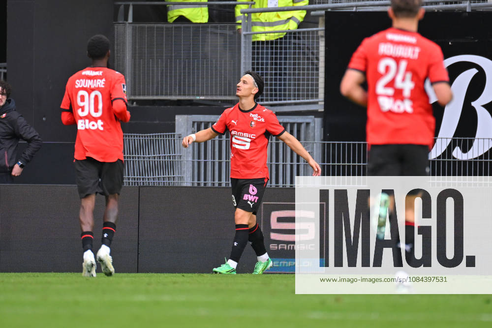 Stade Rennais FC v AJ Auxerre - Ligue 1 McDonald s 2026 2027 Esteban LEPAUL of Stade Rennais FC celebrate after scores during Ligue 1 McDonald s match between Rennes and Auxerre at Roazhon Park on October 11, 2026 in Rennes, France. Rennes France