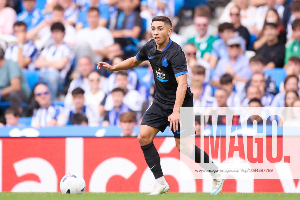 Yeremay Hernandez of RC Deportivo de A Coruna in action during the LaLiga EA Sports match between Real Sociedad and RC Deportivo de A Coruna at Anoeta on October 11, 2026, in San Sebastian, Spain. Real Sociedad V RC Deportivo De La Coruna - La Liga EA Sports - ZUMAa181 20261011_zaa_a181_132