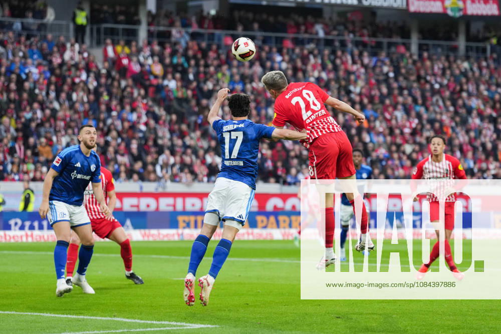 1. Bundesliga: SC Freiburg vs FC Schalke 04, 11.10.2026 Kopfballduell zwischen Adrian Gantenbein (FC Schalke 04, 17) und Matthias Ginter (SC Freiburg, 28) 1. Bundesliga: SC Freiburg vs FC Schalke 04, Europa-Park-Stadion, 11.10.2026 DFB DFL REGULATIONS PROHIBIT ANY USE OF PHOTOGRAPHS AS IMAGE SEQUENCES AND OR QUASI-VIDEO.