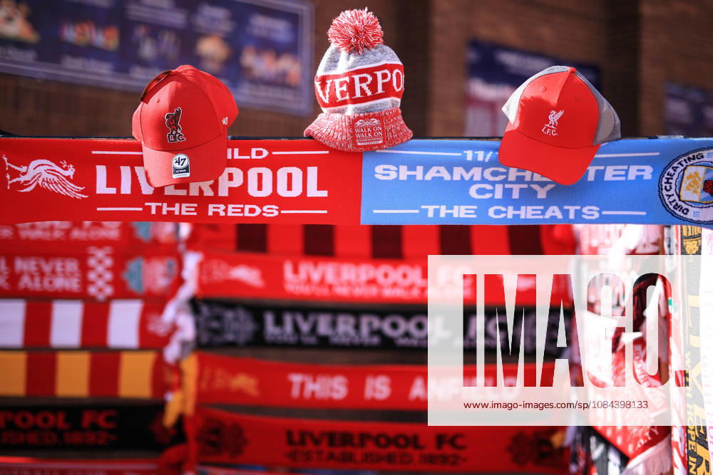 Liverpool v Manchester City 11th October 2026 - Premier League - Liverpool v Manchester City - Merchandise for sale branding Manchester City ˜Guilty and ˜Cheats in reference to their recent court convictions over financial rule breaches - Photo: Simon Stacpoole Offside. Liverpool UK