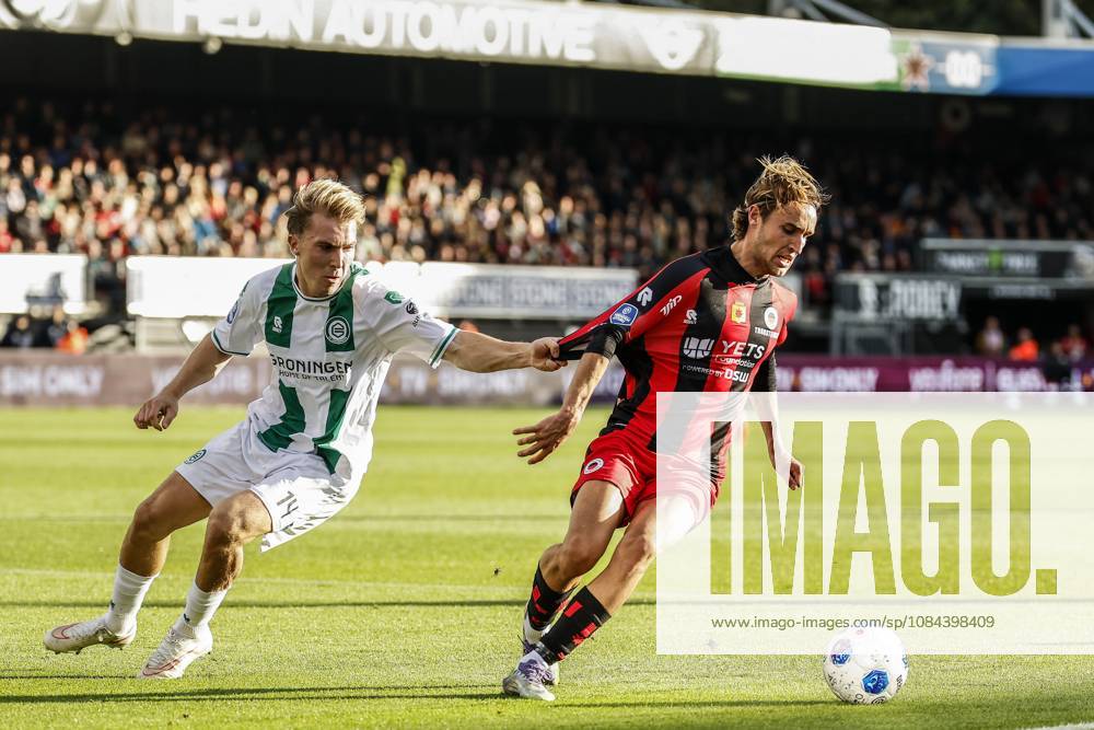 ROTTERDAM - (lr) Jorg Schreuders of FC Groningen, Ãgust Orri Thorsteinsson of Excelsior Rotterdam during the Dutch Eredivisie match between Excelsior and FC Groningen at Woudestein Stadium on October 11, 2026 in Rotterdam, the Netherlands. BAS CZERWINSKI ANP Eredivisie 2026 27 ANPxSportx IVx 572145371 originalFilename: 572145371