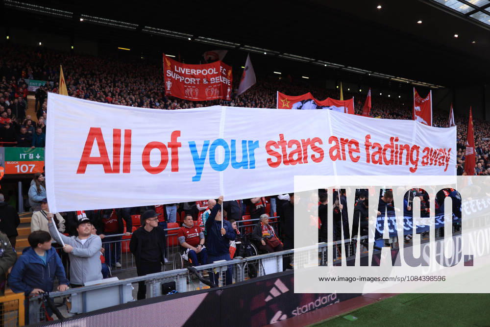 Liverpool v Manchester City 11th October 2026 - Premier League - Liverpool v Manchester City - Liverpool fans hold up banners commenting on the guilty Manchester City financial verdict - Photo: Simon Stacpoole Offside. Liverpool UK