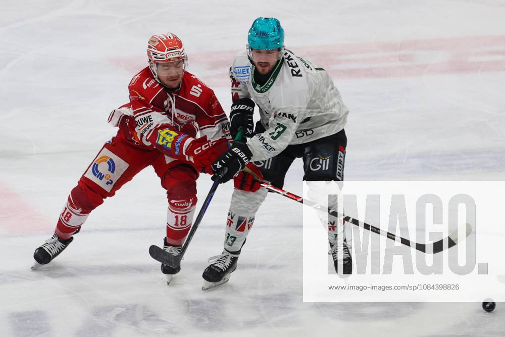 Sahnpark Crimmitschau 11.10.2026 Saison 2026 27 Eishockey 2. Bundesliga Hauptrunde Spiel 8. Kunsteisstadion Sachsen Sachsenderby Derby Eispiraten Eispiraten - Bietigheim Steelers Collin Adams EPC rot - Lois Spitzner Bietigheim r. Crimmitschau Sachsen Germany