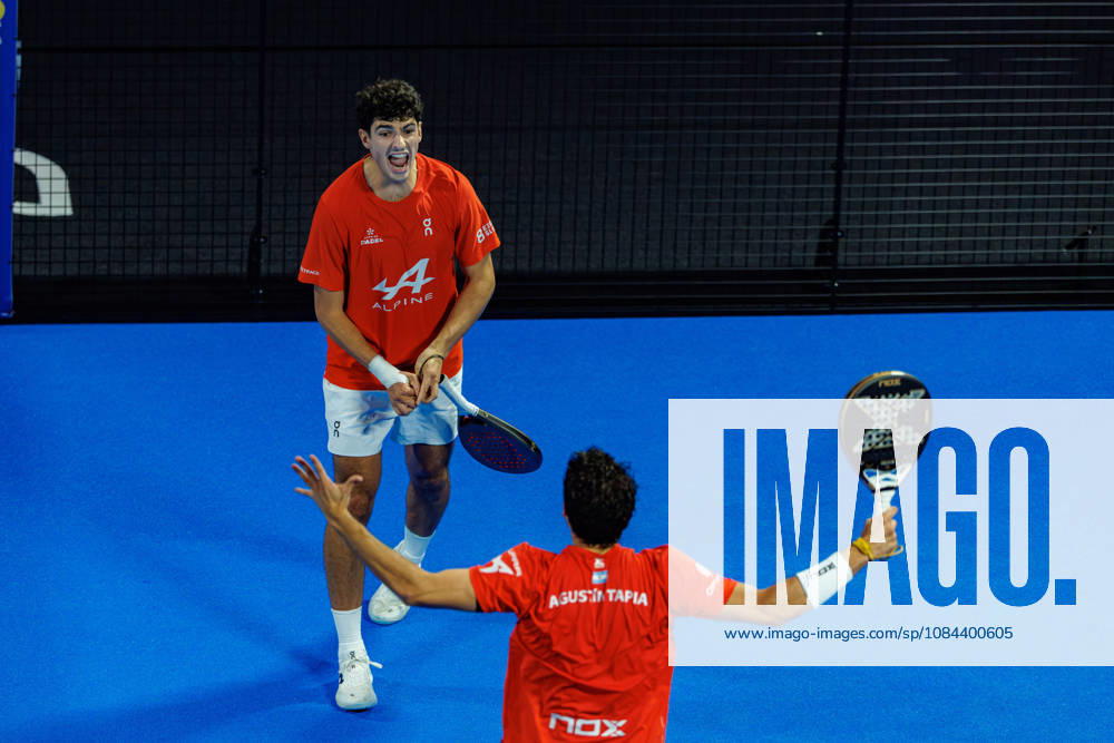 DÜSSELDORF, GERMANY - 11 OCTOBER 2026: Image shows the victory celebration of Arturo Coello (ESP) and Agustin Tapia (ARG) during CUPRA Germany Premier Padel P2 2026 Day 8: Finals at CASTELLO Düsseldorf on 11 10 2026 in Düsseldorf, Germany. Germany