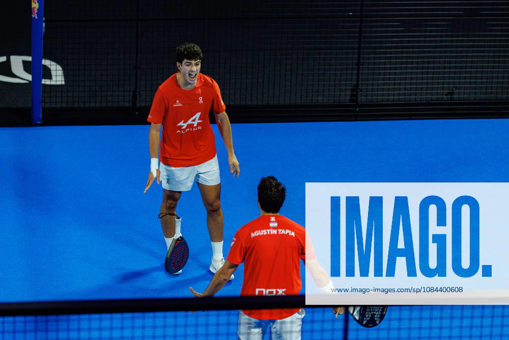 DÜSSELDORF, GERMANY - 11 OCTOBER 2026: Image shows the victory celebration of Arturo Coello (ESP) and Agustin Tapia (ARG) during CUPRA Germany Premier Padel P2 2026 Day 8: Finals at CASTELLO Düsseldorf on 11 10 2026 in Düsseldorf, Germany. Germany