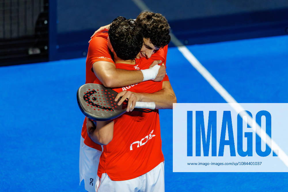 DÜSSELDORF, GERMANY - 11 OCTOBER 2026: Image shows the victory celebration of Arturo Coello (ESP) and Agustin Tapia (ARG) during CUPRA Germany Premier Padel P2 2026 Day 8: Finals at CASTELLO Düsseldorf on 11 10 2026 in Düsseldorf, Germany. Germany