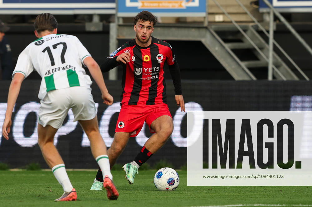 2026-10-11 Excelsior Rotterdam v FC Groningen - Dutch Eredivisie ROTTERDAM, NETHERLANDS - OCTOBER 11: Aymen Sliti of Excelsior Rotterdam is challenged by David van der Werff of FC Groningen during the Dutch Eredivisie match between Excelsior Rotterdam and FC Groningen at Stadion Woudestein on October 11, 2026 in Rotterdam, Netherlands. Rotterdam Stadion Woudestein Netherlands Content not available for redistribution in The Netherlands directly or indirectly through any third parties.