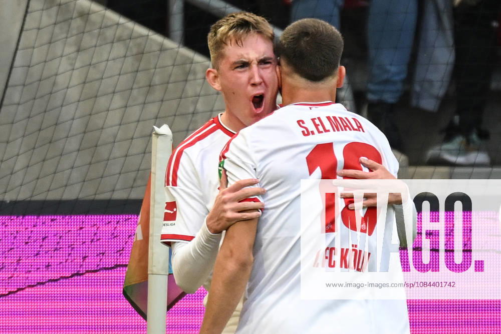 Isak Johannesson (Koeln 8) jubelt nach dem Tor zum 1:0 mit Said El Mala (Koeln 10) 11.10.2026 ¢ Fussball ¢ 1. FC Koeln vs Borussia Moenchengladbach, RheinEnergieStadion, Koeln, DFB DFL REGULATIONS PROHIBIT ANY USE OF PHOTOGRAPHS AS IMAGE SEQUENCES AND OR QUASI-VIDEO NRW Germany