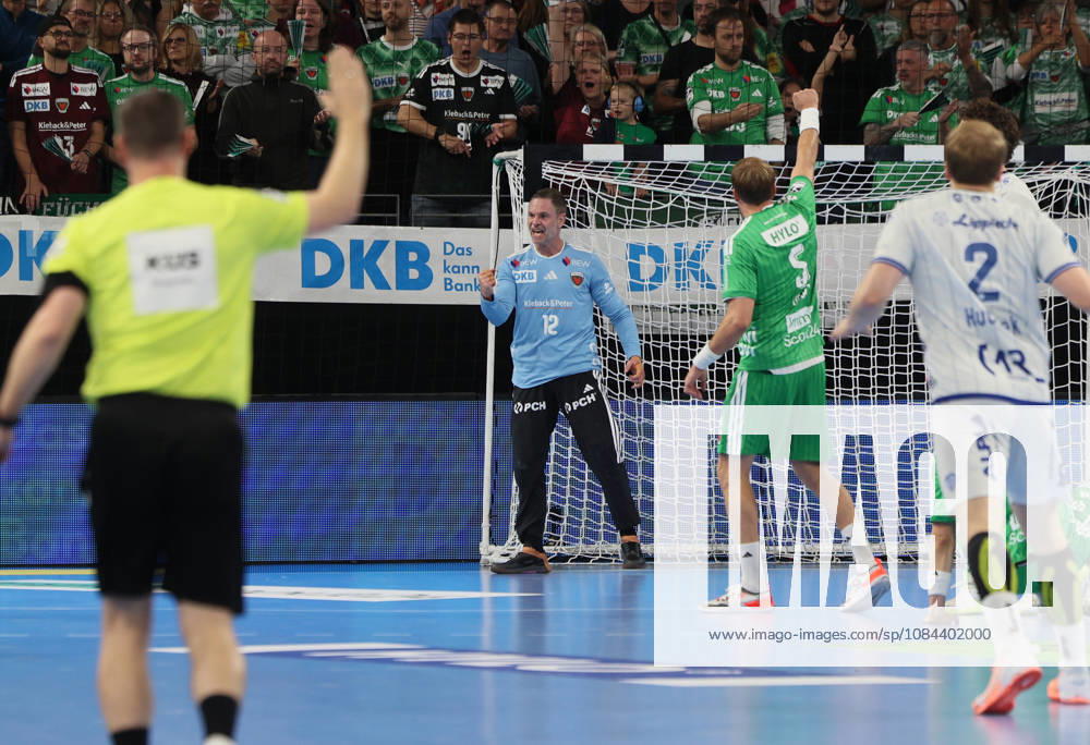 GER HBL Saison 2026 2027 FÜCHSE Berlin vs. TBV Lemgo, 11.10.26, MAX-SCHMELING-HALLE, Berlin, Andreas PALICKA (Füchse Berlin 12) jubelt nach erfolgreicher Parade