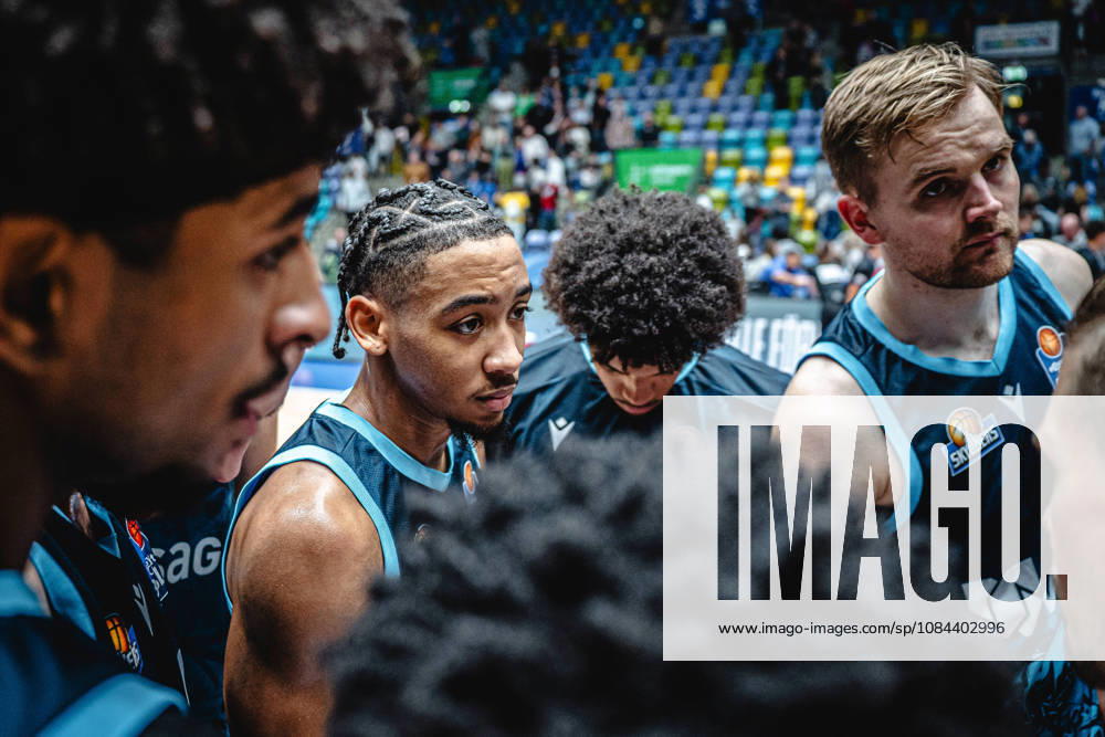 Basketball easyCredit BBL Bundesliga, Frankfurt Skyliners - Veolia Towers Hamburg v.l. Roman Bedime (Skyliners Frankfurt), Judah Mintz (Skyliners Frankfurt). Jamie Edoka (Skyliners Frankfurt). Till Pape (Skyliners Frankfurt) Frankfurt am Main