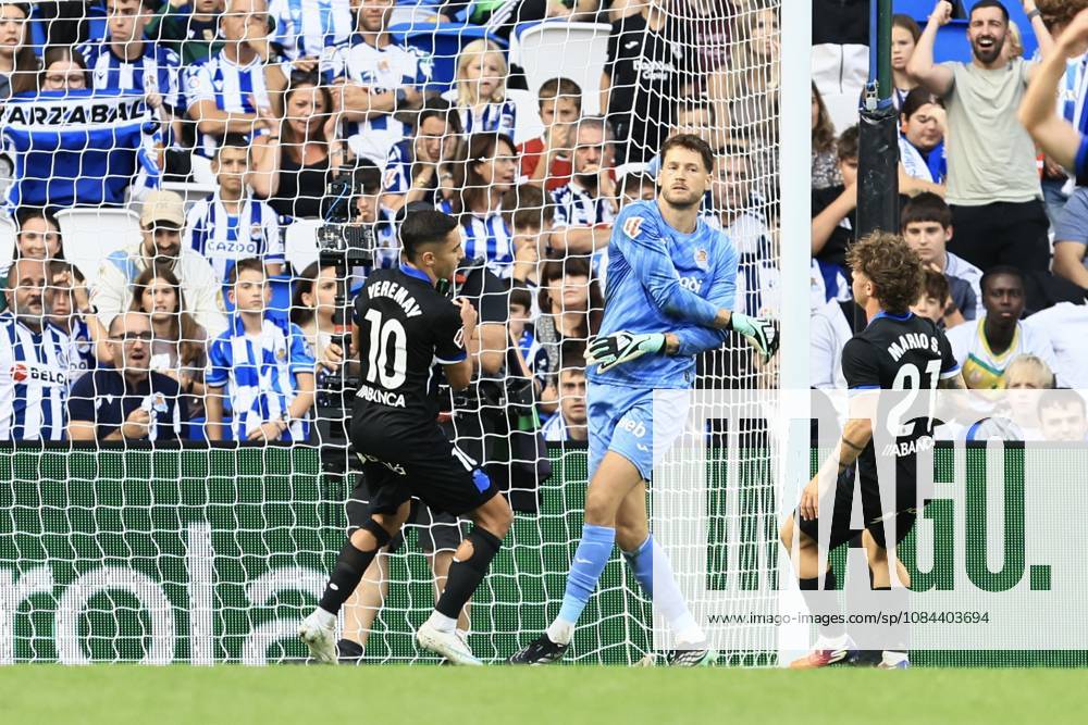 ESP: LaLiga EASports Real Sociedad - RC Deportivo La Coruna Yeremay Hernandez of RC Deportivo scores goal and celebrates during LaLiga EA Sports match between Real Sociedad - RC Deportivo played at Anoeta Stadium in Gipuzcoa on October 11, 2026 in Spain Spain Futbol
