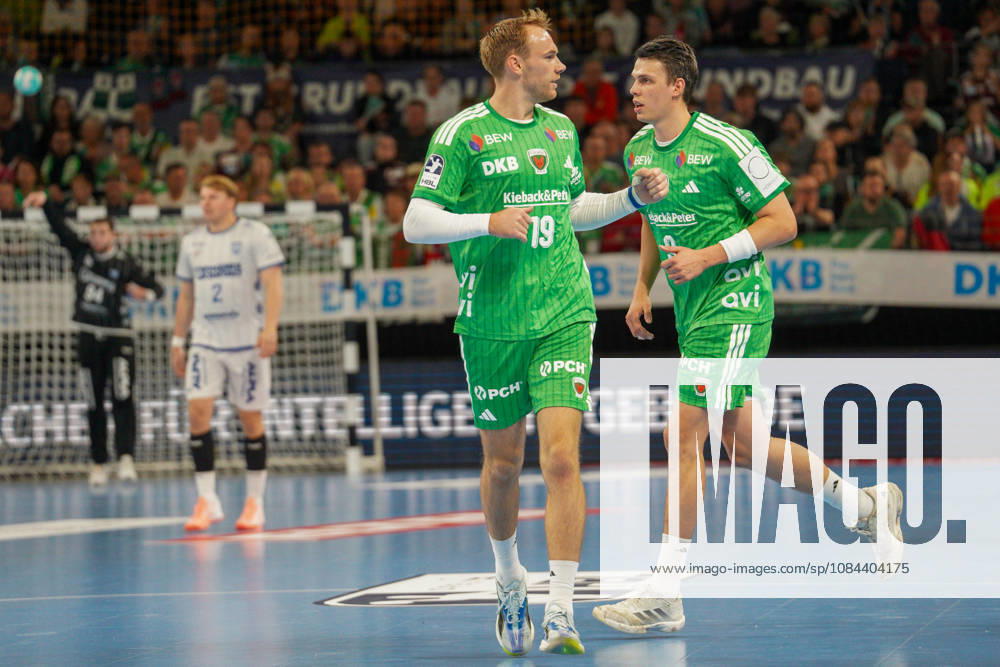 Im Bild: Mathias Gidsel (Fuechse Berlin, 19), , Tor, Treffer, Jubel, Torjubel, Freude, Begeisterung, feiert, jubelt 11.10.2026, Fuechse Berlin - TVB Lemgo Lippe, HBL, Handball-Bundesliga, Saison 2026 27, Max-Schmeling-Halle