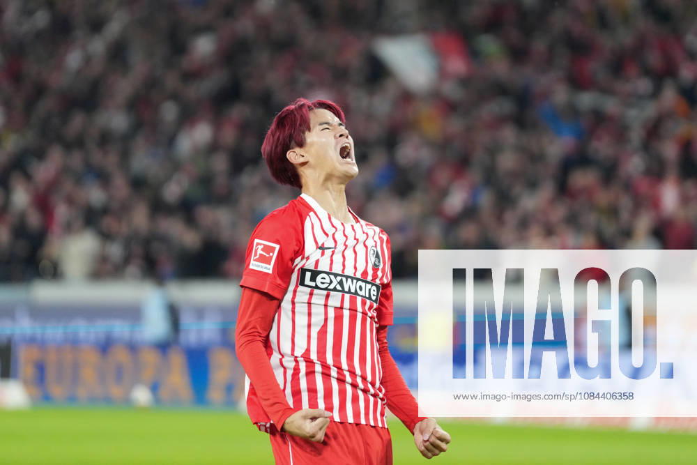 Keisuke Goto (SC Freiburg, 42) Torjubel, Emotionen, Torschuss, Abschluss, Torerfolg, Tor, Treffer , Deutschland, Fussball, 1. Bundesliga, 5.Spieltag, 2026 2027, SC Freiburg vs. FC Schalke 04, 11.10.2026, Europa-Park Stadion, Freiburg Freiburg Europa-Park Stadion Baden-Württemberg Deutschland