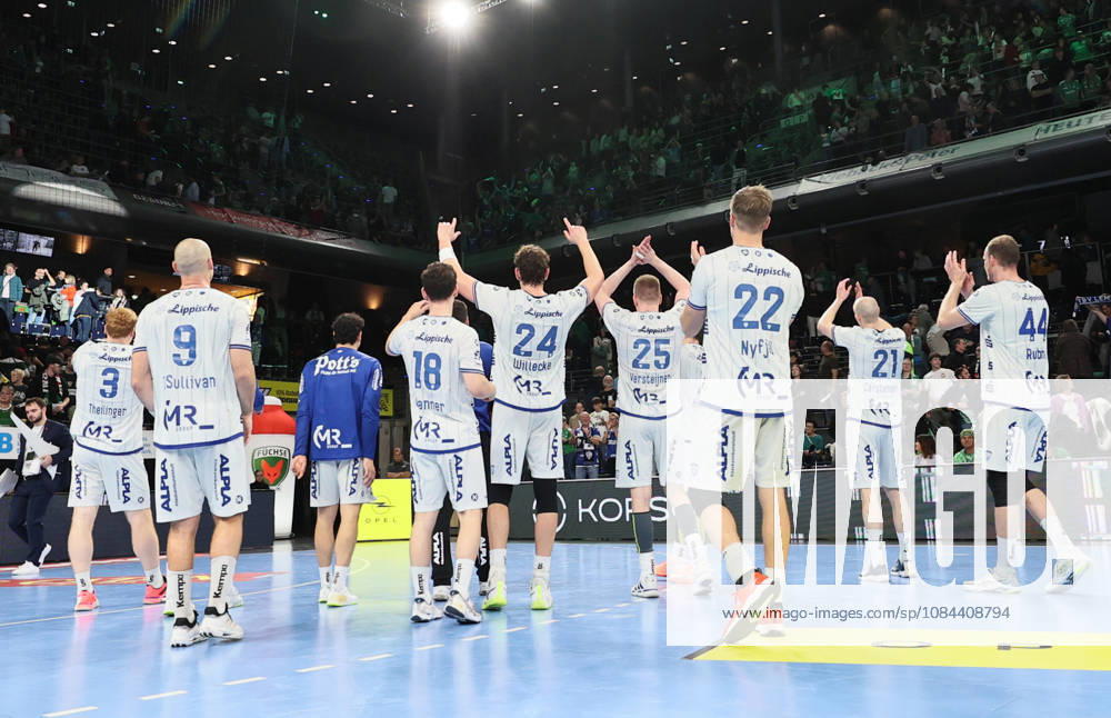GER HBL Saison 2026 2027 FÜCHSE Berlin vs. TBV Lemgo, 11.10.26, MAX-SCHMELING-HALLE, Berlin, Dank an die Fans des TBV Lemgo-Lippe, Fanblock