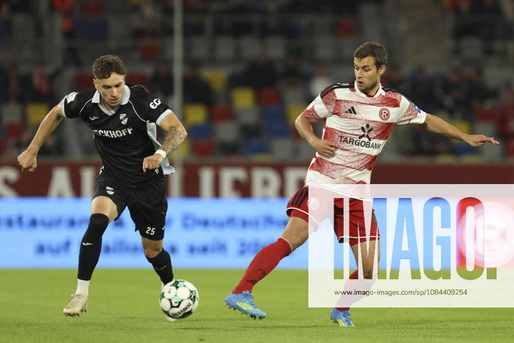 Tim Heike (SC Verl) und Tim Oberdorf (Fortuna Duesseldorf) im Zweikampf waehrend des Spiels der 3. Liga zwischen Fortuna Duesseldorf und SC Verl, Merkur Spiel-Arena am 11. October 2026 in Duesseldorf, Deutschland. (Foto von Oliver Kaelke DeFodi Images) +++ Tim Heike (SC Verl) und Tim Oberdorf (Fortuna Duesseldorf) battle for the ball during the 3. Liga match between Fortuna Duesseldorf and SC Verl at Merkur Spiel-Arena on October 11, 2026 in Dusseldorf, Germany. (Photo by Oliver Kaelke DeFodi Images) DFB DFL REGULATIONS PROHIBIT ANY USE OF PHOTOGRAPHS AS IMAGE SEQUENCES AND OR QUASI-VIDEO. (Photo by Oliver Kaelke DeFodi Images) -