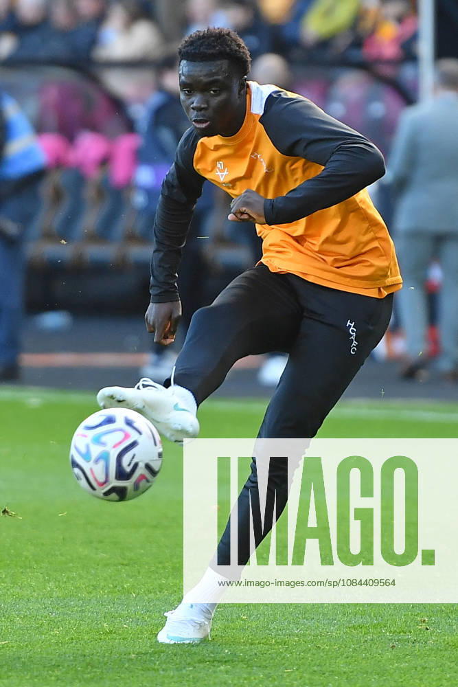 Hull City v Everton, Premier League Hull City forward Robinio Vaz (47) warms up before the Premier League match between Hull City and Everton at the MKM Stadium, Kingston upon Hull, UK on 11 October 2026. Kingston upon Hull MKM Stadium East Riding of Yorkshire UK Editorial use only DataCo restrictions apply See www.football-dataco.com ,