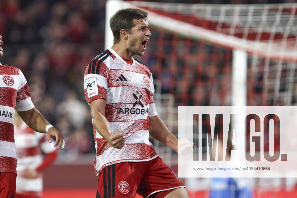 Tim Oberdorf (Fortuna Duesseldorf) Torjubel, jubelt nach seinem Treffer zum 1:0 waehrend des Spiels der 3. Liga zwischen Fortuna Duesseldorf und SC Verl, Merkur Spiel-Arena am 11. October 2026 in Duesseldorf, Deutschland. (Foto von Oliver Kaelke DeFodi Images) +++ Tim Oberdorf (Fortuna Duesseldorf) celebrates after scoring his team s first goal during the 3. Liga match between Fortuna Duesseldorf and SC Verl at Merkur Spiel-Arena on October 11, 2026 in Dusseldorf, Germany. (Photo by Oliver Kaelke DeFodi Images) DFB DFL REGULATIONS PROHIBIT ANY USE OF PHOTOGRAPHS AS IMAGE SEQUENCES AND OR QUASI-VIDEO. (Photo by Oliver Kaelke DeFodi Images) -