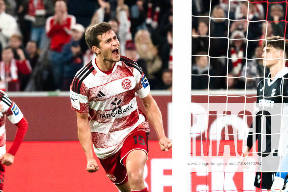Deutschland: 3. Liga 2026 2027 Fortuna Düsseldorf vs. SC Verl 8. Spieltag 12.10.2026 Merkur Spiel-Arena (Nordrhein-Westfalen) Tor zum 1:0 durch Tim Oberdorf (Fortuna Dusseldorf, 15) Jubel Freude Emotionen Torjubel