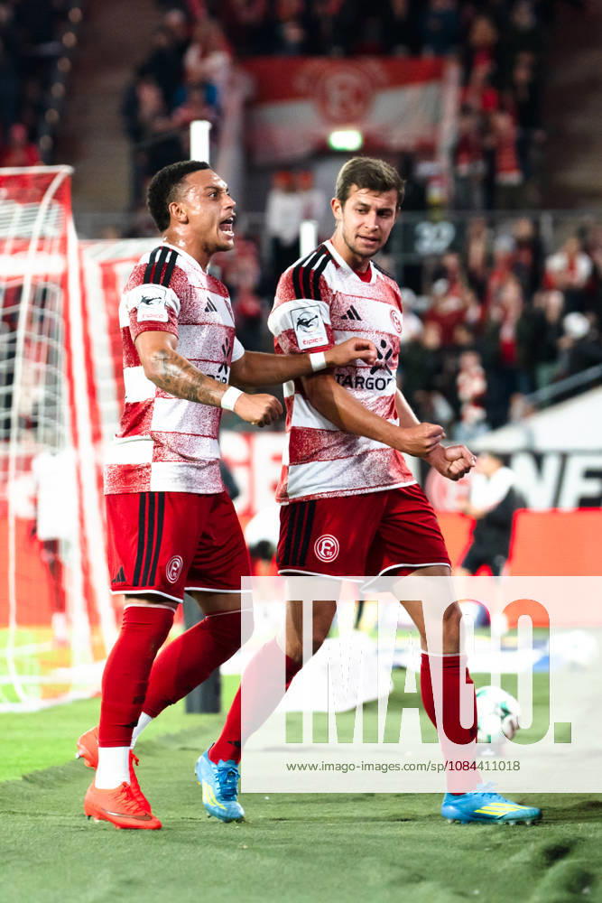 Deutschland: 3. Liga 2026 2027 Fortuna Düsseldorf vs. SC Verl 8. Spieltag 12.10.2026 Merkur Spiel-Arena (Nordrhein-Westfalen) Tor zum 1:0 durch Tim Oberdorf (Fortuna Dusseldorf, 15) Jubel Freude Emotionen Torjubel Steven van der Sloot (Fortuna Dusseldorf, 2)