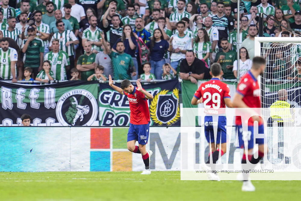 Raul Garcia of CA Osasuna celebrates a goal during the Spanish league, LaLiga EA Sports, football match played between Real Betis and CA Osasuna at La Cartuja stadium on October 11, 2026, in Sevilla, Spain. Real Betis V CA Osasuna - LaLiga EA Sports - ZUMAa181 20261011_zaa_a181_283