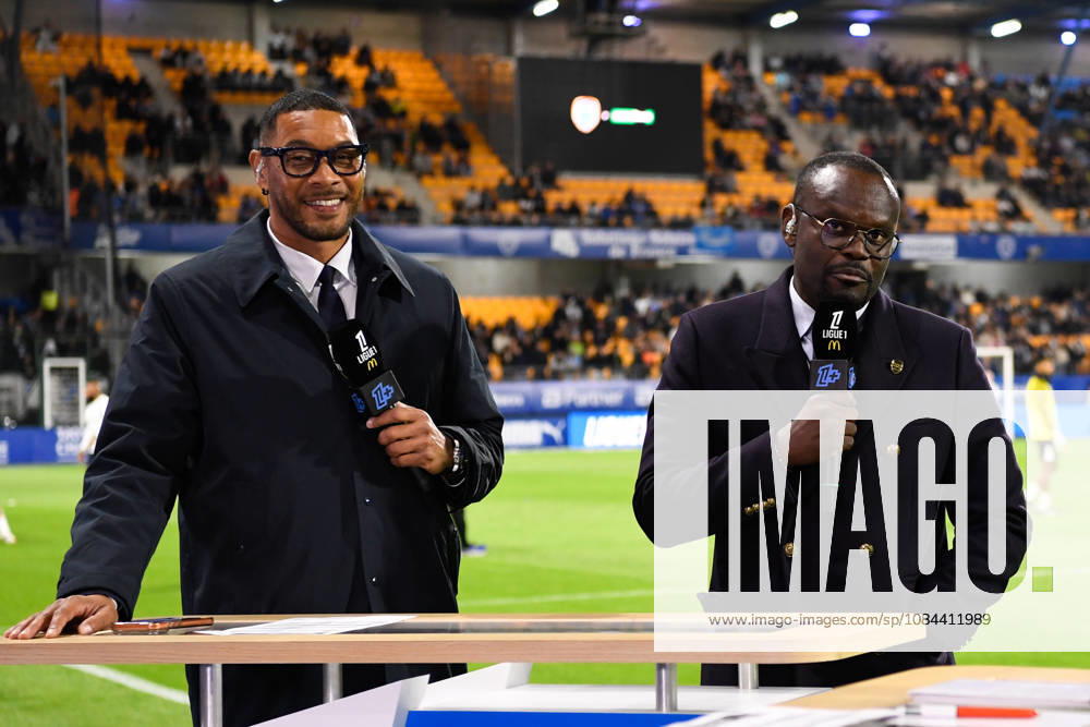 ESTAC Troyes v Olympique de Marseille - Ligue 1 McDonald s 2026 2027 Edwin PINDI, president of Troyes , Guillaume HOARAU journaliste canla Ligue 1+ during Ligue 1 McDonald s match between Troyes and Marseille at Stade de l Aube on October 11, 2026 in Troyes, France. Troyes France