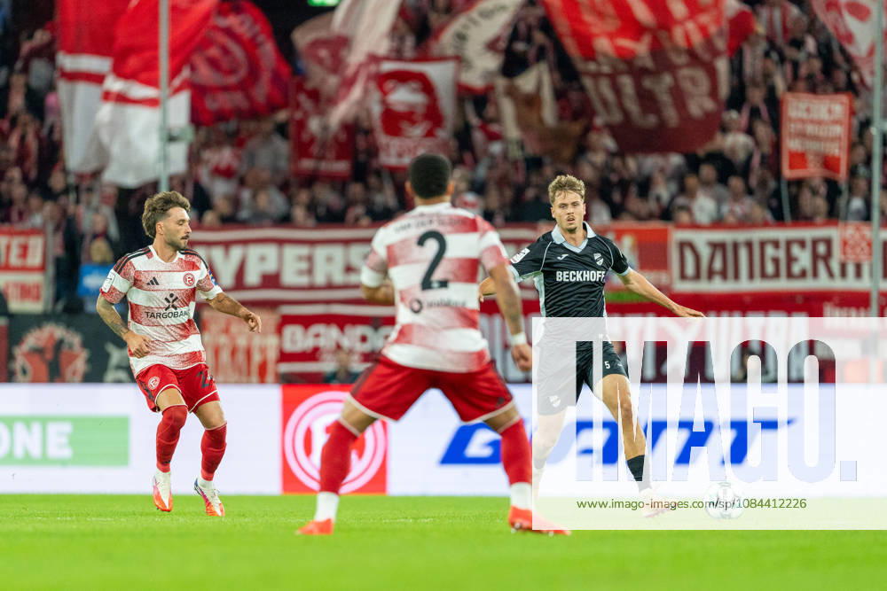 Fabian Schleusener (Fortuna Düsseldorf, 24), Steven van der Sloot (Fortuna Düsseldorf, 02), Nick Seidel (SC Verl, 05) am Ball im Zweikampf Fortuna Duesseldorf vs. SC Verl, Fussball, 3.Liga, 8.Spieltag, Saison 2026 27, 12.10.2026, DFL REGULATIONS PROHIBIT ANY USE OF PHOTOGRAPHS AS IMAGE SEQUENCES AND OR QUASI-VIDEO, Fortuna Duesseldorf vs. SC Verl, Fussball, 3.Liga, 8.Spieltag, Saison 2026 27, 12.10.2026 Düsseldorf