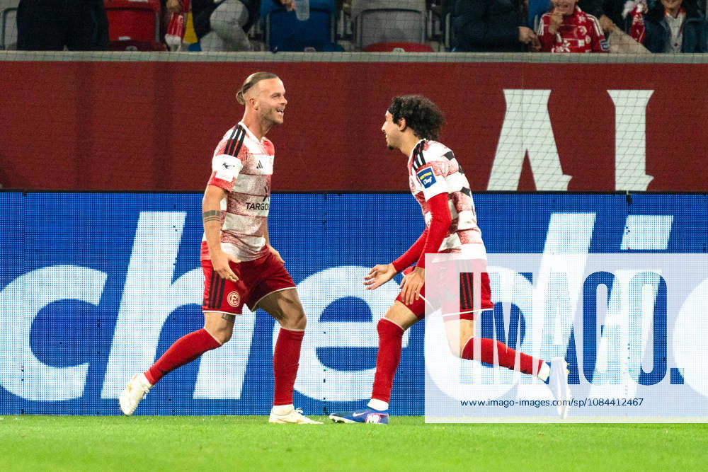 Deutschland: 3. Liga 2026 2027 Fortuna Düsseldorf vs. SC Verl 8. Spieltag 12.10.2026 Merkur Spiel-Arena (Nordrhein-Westfalen) Tor zum 2:1 durch Jorrit Hendrix (Fortuna Dusseldorf, 8) Jubel Freude Emotionen Torjubel Anas Slimani (Fortuna Dusseldorf, 34)