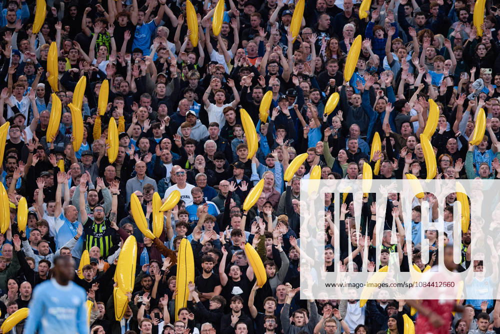 Fans of Manchester City cheer in the stands during the Premier League 2026 27 football match between Liverpool FC and Manchester City at Anfield on October 11, 2026 in Liverpool, England. (Photo by Koby Abbott Sports Press Photo)