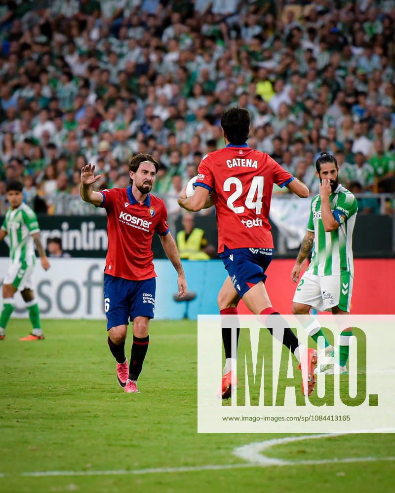 ESP: LaLiga EA Sports Real Betis v CA Osasuna Raul Garcia of Osasuna scores goal and Alejandro Catena of Osasuna makes assistant and celebrates during LaLiga EA Sports match between Real Betis v CA Osasuna played at Benito Villamarin Stadium, Seville on October 11 2026 in Spain Spain Soccer