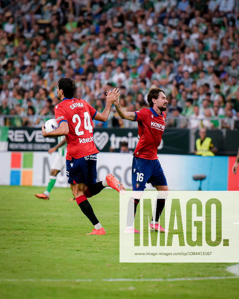 ESP: LaLiga EA Sports Real Betis v CA Osasuna Raul Garcia of Osasuna scores goal and Alejandro Catena of Osasuna makes assistant and celebrates during LaLiga EA Sports match between Real Betis v CA Osasuna played at Benito Villamarin Stadium, Seville on October 11 2026 in Spain Spain Soccer