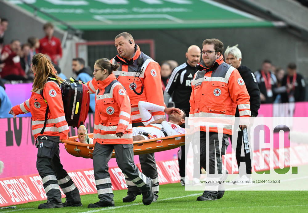 Koeln; Fussball, Herren, Saison 2026 2027, 1. FC Koeln vs. Borussia Moenchengladbach Ellyes Skhiri (Koeln) muss verletzt vom Platz getragen werden DFL regulations prohibit any use of photographs as image sequences and or quasi-video. Rhein-Energie-Stadion Nordrhein-Westfalen Deutschland