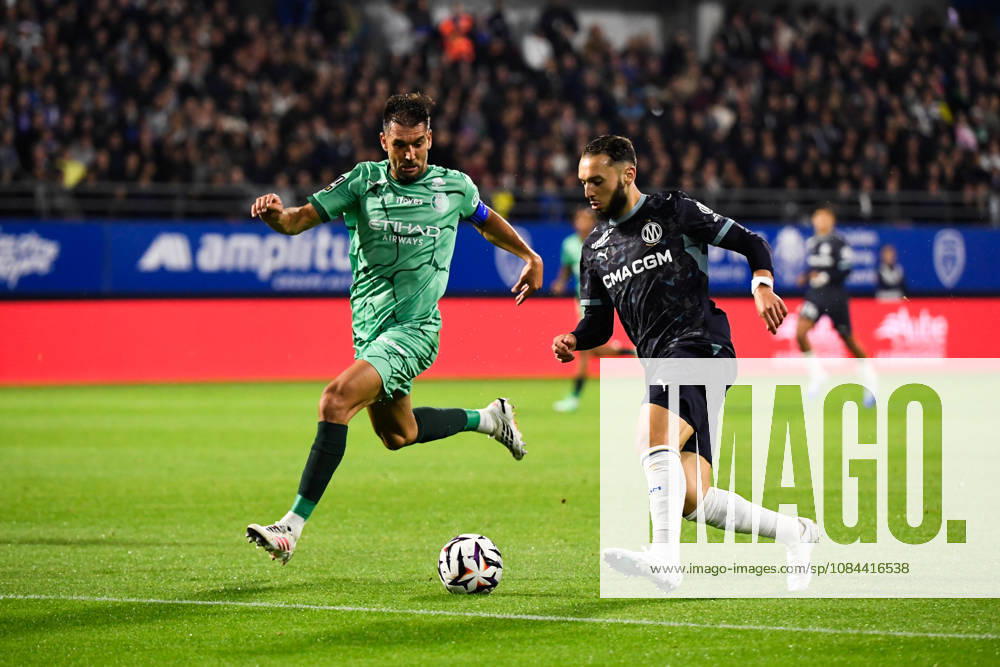 ESTAC Troyes v Olympique de Marseille - Ligue 1 McDonald s 2026 2027 Adrien-Mehdi MONFRAY of Troyes and Amine GOUIRI of Marseille during Ligue 1 McDonald s match between Troyes and Marseille at Stade de l Aube on October 11, 2026 in Troyes, France. Troyes France