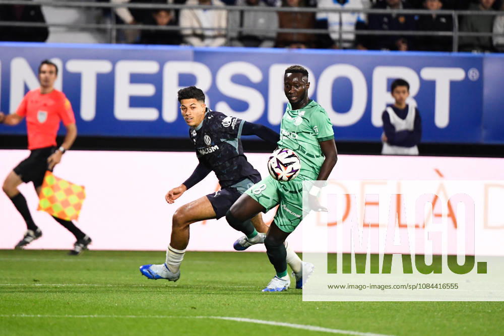 ESTAC Troyes v Olympique de Marseille - Ligue 1 McDonald s 2026 2027 Kelyann BEZAHAF of Olympique de Marseille and Mouhamed DIOP of Troyes during Ligue 1 McDonald s match between Troyes and Marseille at Stade de l Aube on October 11, 2026 in Troyes, France. Troyes France