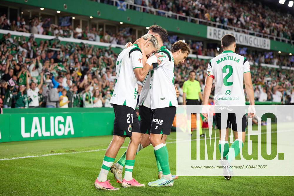 Yassir Zabiri of Real Racing Club de Santander celebrates after scoring the team s first goal during the LaLiga EA Sports match between Real Racing Club de Santander and Valencia CF at Campos de de El Sardinero on October 11, 2026, in Santander, Spain. Real Racing Club De Santander V Valencia CF - LaLiga EA Sports - ZUMAa181 20261011_zaa_a181_354