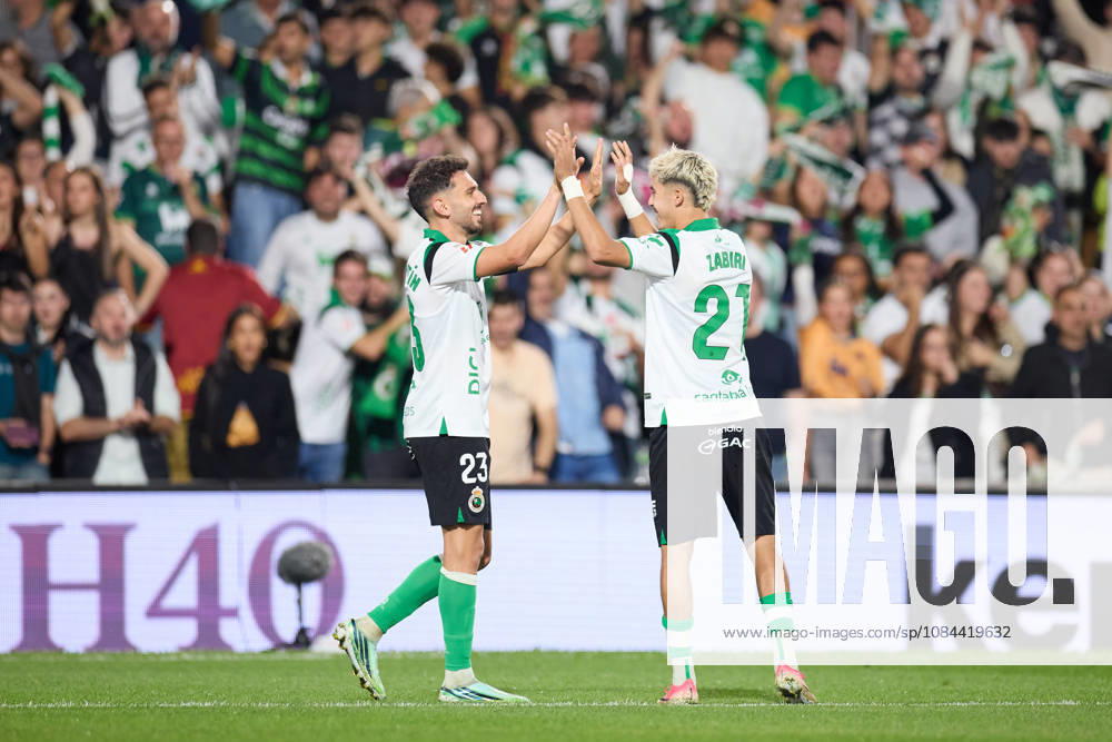 Ivan Martin of Real Racing Club de Santander celebrates after scoring the team s second goal during the LaLiga EA Sports match between Real Racing Club de Santander and Valencia CF at Campos de de El Sardinero on October 11, 2026, in Santander, Spain. Santander Spain - ZUMAa181 20261011_zaa_a181_373