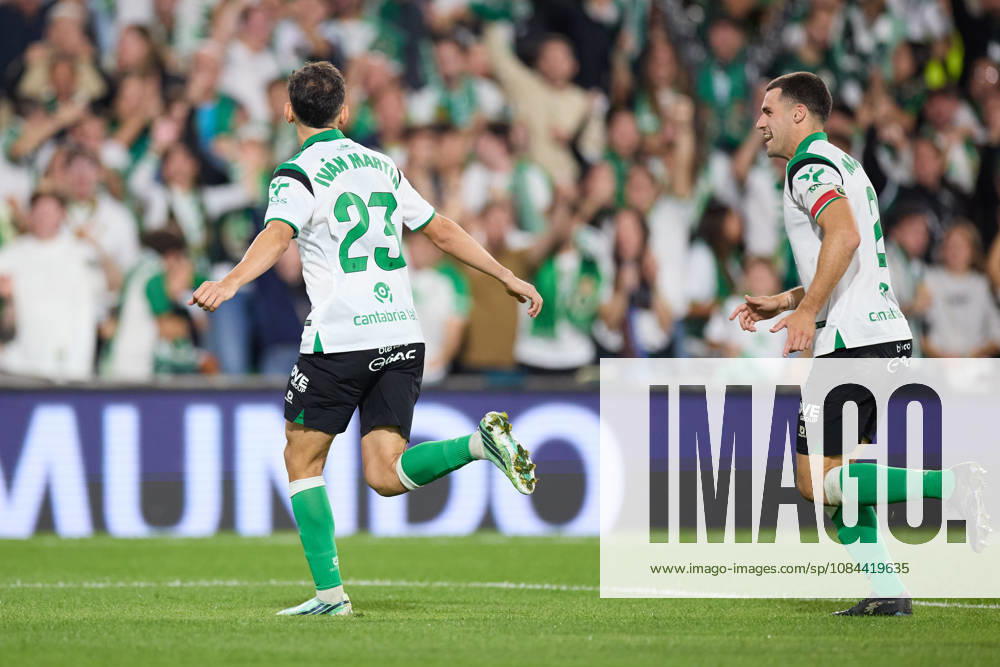 Ivan Martin of Real Racing Club de Santander celebrates after scoring the team s second goal during the LaLiga EA Sports match between Real Racing Club de Santander and Valencia CF at Campos de de El Sardinero on October 11, 2026, in Santander, Spain. Santander Spain - ZUMAa181 20261011_zaa_a181_374