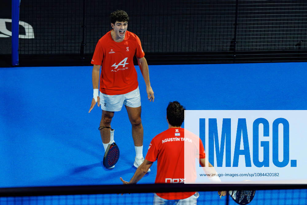 DÜSSELDORF, GERMANY - 11 OCTOBER 2026: Image shows the victory celebration of Arturo Coello (ESP) and Agustin Tapia (ARG) during CUPRA Germany Premier Padel P2 2026 Day 8: Finals at CASTELLO Düsseldorf on 11 10 2026 in Düsseldorf, Germany. Germany