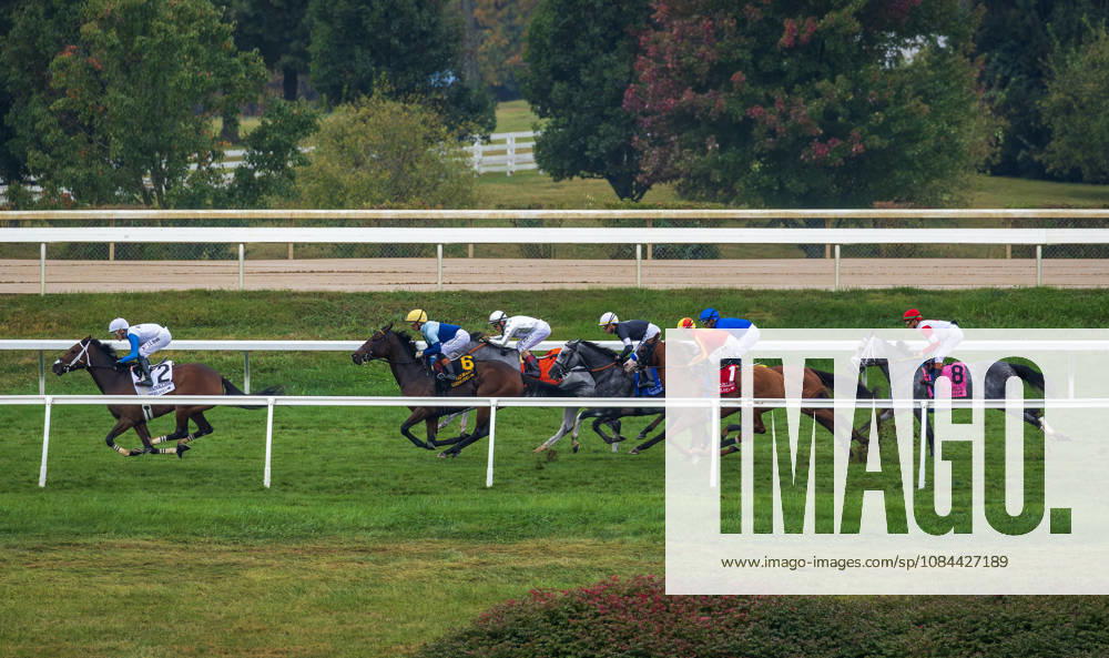 Time to Dazzle (3) ridden by Irad Ortiz Jr wins the Franklin Stakes Day on October 11, 2026. Candice Chavez Eclipse Sportswire CSM Lexington USA - ZUMAcs17 20261011_faf_cs17_017