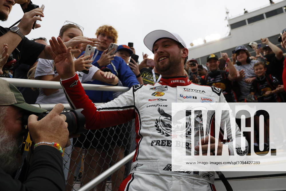 CHARLOTTE, NC - OCTOBER 11: Chase Briscoe ( 19 Joe Gibbs Racing Freebird Spring Water Toyota) celebrates after winning the NASCAR, Motorsport, USA Cup Series Playoffs Bank of America 400 race on October 11, 2026 at Charlotte Motor Speedway in Charlotte, NC. (Photo by Jeff Robinson Icon Sportswire) AUTO: OCT 11 NASCAR Cup Series Playoffs Bank of America 400 Icon2610112005400