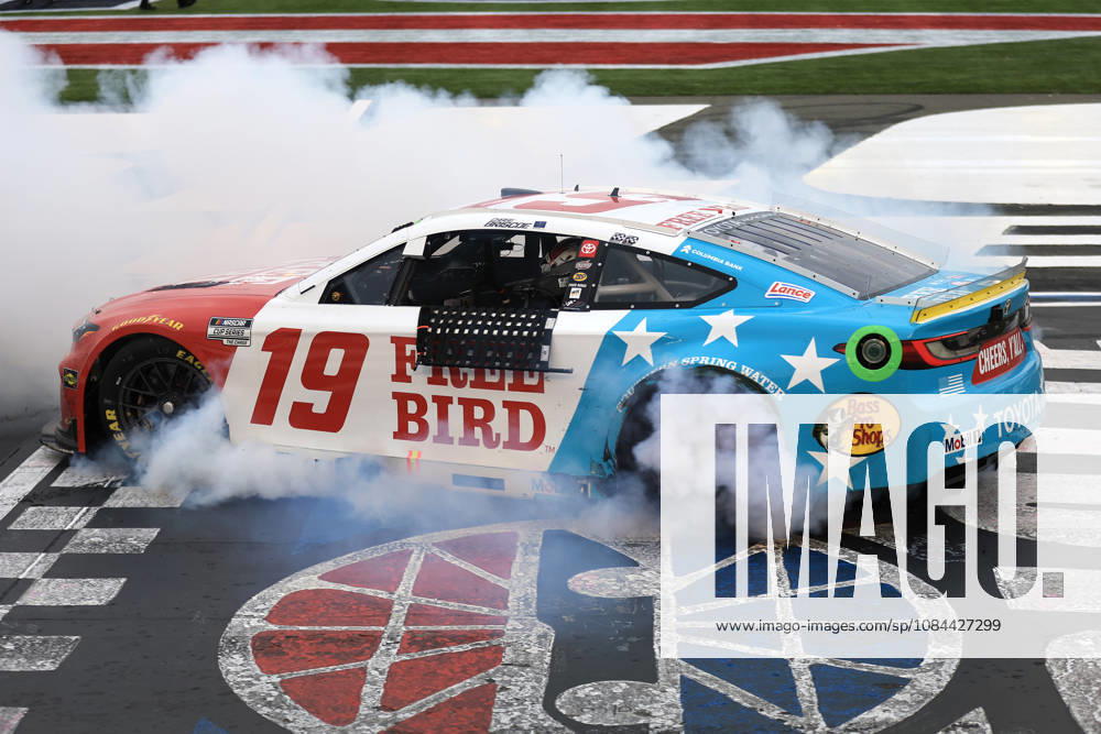 CHARLOTTE, NC - OCTOBER 11: Chase Briscoe ( 19 Joe Gibbs Racing Freebird Spring Water Toyota) celebrates after winning the NASCAR, Motorsport, USA Cup Series Playoffs Bank of America 400 race on October 11, 2026 at Charlotte Motor Speedway in Charlotte, NC. (Photo by Jeff Robinson Icon Sportswire) AUTO: OCT 11 NASCAR Cup Series Playoffs Bank of America 400 Icon261011289400