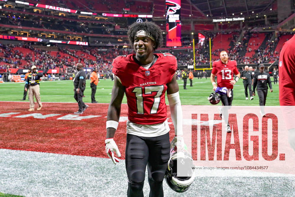 ATLANTA, GA - OCTOBER 11: Atlanta wide receiver Zachariah Branch (17) reacts following the conclusion of the NFL, American Football Herren, USA game between the Baltimore Ravens and the Atlanta Falcons on October 11th, 2026 at Mercedes-Benz Stadium in Atlanta, GA. (Photo by Rich von Biberstein Icon Sportswire) NFL: OCT 11 Ravens at Falcons Icon261011018