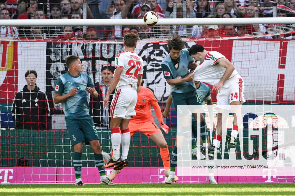 Jan Leszczynski (Borussia Moenchengladbach), Sebastian Sebulonsen (1.FC Koeln), Torwart Moritz Nicolas (Borussia Moenchengladbach), Daiki Hashioka (Borussia Moenchengladbach), Luka Lochoshvili (1.FC Koeln), v.li. 11.10.2026, Fussball 1. Bundesliga, Saison 2026 2027, 5. Spieltag, 1. FC Köln - Borussia Mönchengladbach DFL regulations prohibit any use of photographs as image sequences and or quasi-video Koeln Rhein-Energie-Stadion Nordrhein Westfalen Deutschland