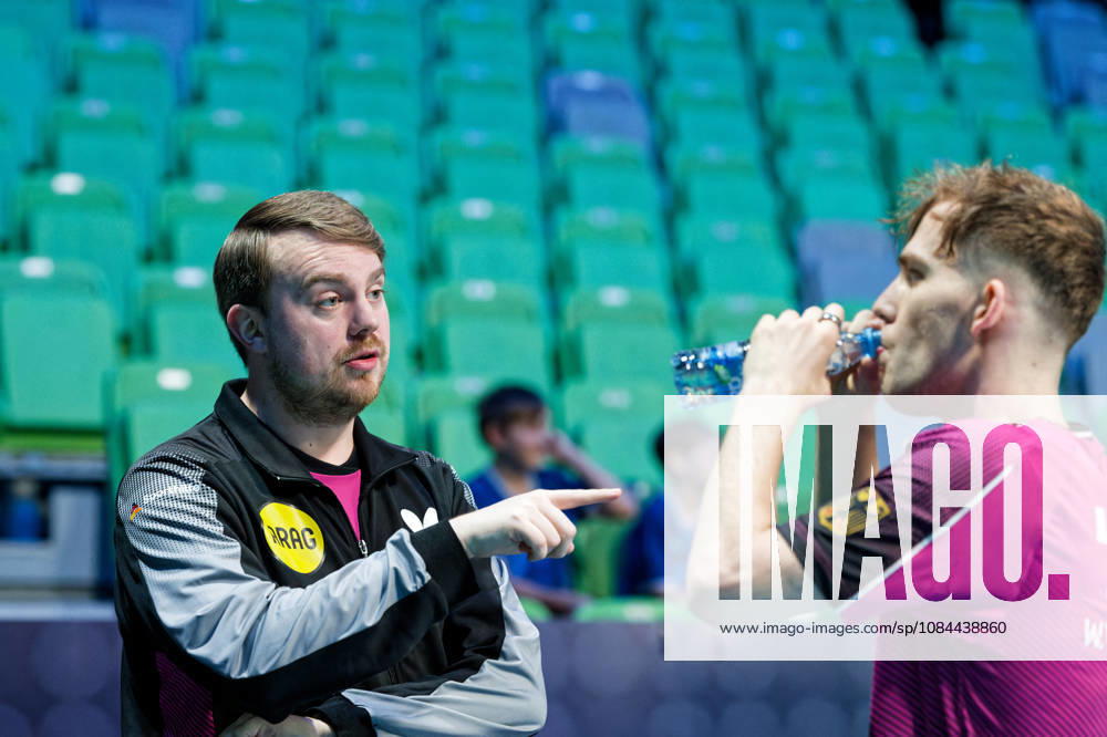 Dustin Gesinghaus Development Squad Coach Germany (foto-ms1443) at the 2026 European Table tennis, Tischtennis Championships in Ljubljana LJUBLJANA, SLOVENIA - 12 OCTOBER 2026: Dustin Gesinghaus Development Squad Coach Germany (foto-ms1443) in action at the European Table Tennis Championships in Stozice Arena, Ljubljana, Slovenia (Photo by Manfred Schillings) Ljubljana Stozice Arena Lisbon Slovenia