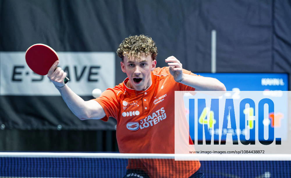 Ivan Kahn Netherlands (foto-ms1450) at the 2026 European Table tennis, Tischtennis Championships in Ljubljana LJUBLJANA, SLOVENIA - 12 OCTOBER 2026: Ivan Kahn Netherlands (foto-ms1450) in action at the European Table Tennis Championships in Stozice Arena, Ljubljana, Slovenia (Photo by Manfred Schillings) Ljubljana Stozice Arena Lisbon Slovenia
